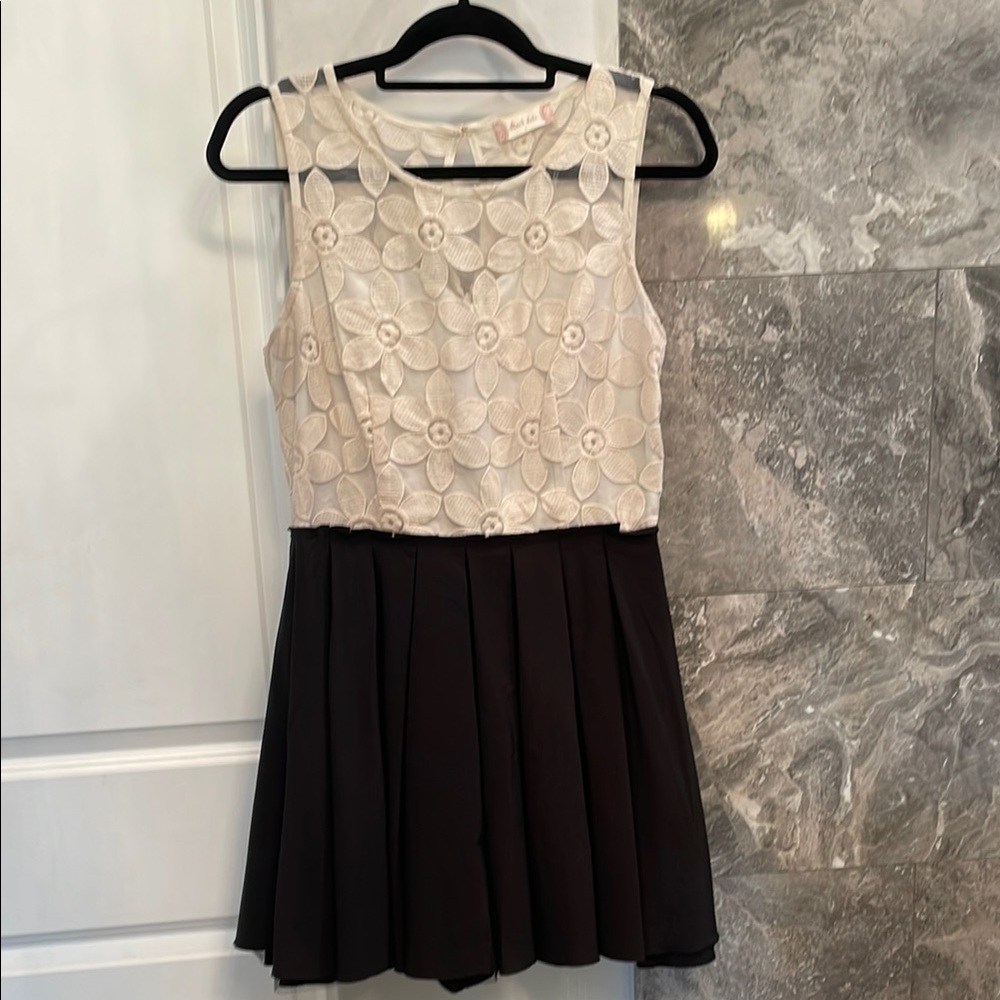 Elegant Cream and Black Women’s Dress